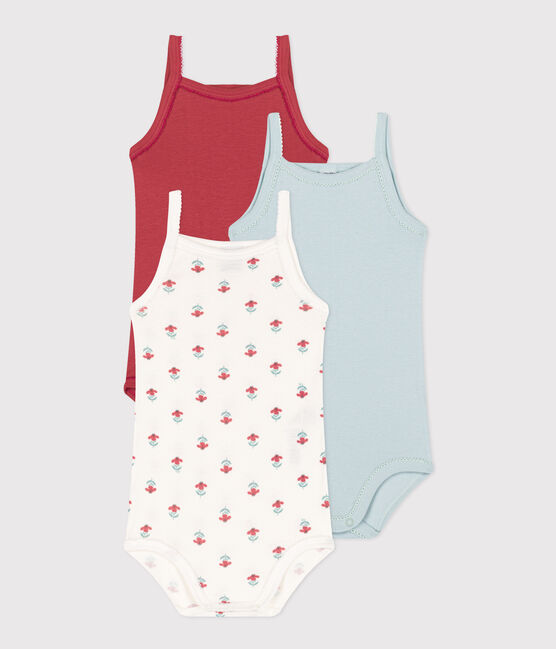 Confezione da 3 body a fiori con spalline in cotone  variante 1