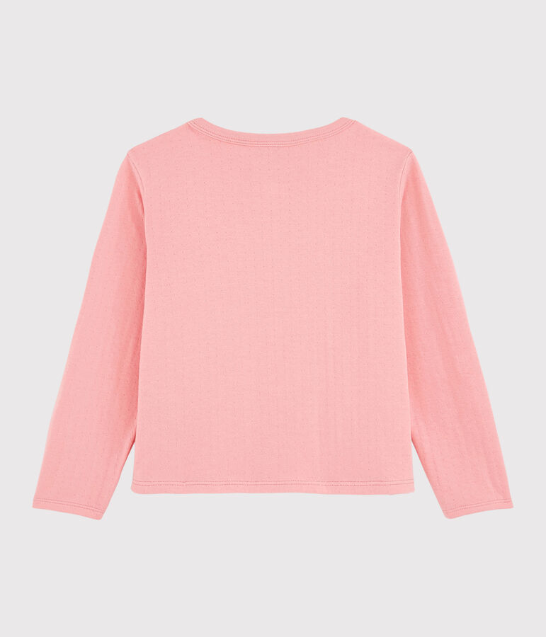 Cardigan in tubique bambina rosa