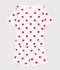 Pigiama donna corto in cotone bianco/rosso