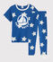 Pigiama bambino fantasia stelle a costine blu MAJOR/bianco ECUME