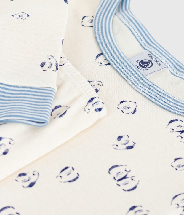 Pigiama per bambini in cotone stampato, molto aderente blu/blu