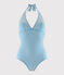 Costume intero riciclato Donna blu MYKONOS/bianco MARSHMALLOW