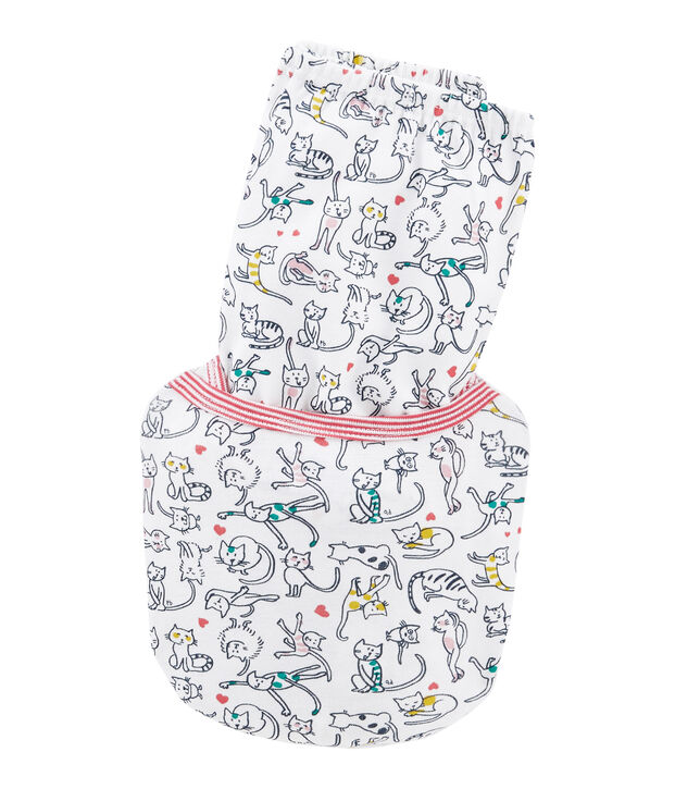 Pigiama bambina a costine bianco/multicolore