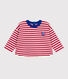 T-shirt a maniche lunghe in cotone a righe neonato