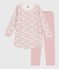 Camicia da notte e leggings bambina in ciniglia con stampa a fiori rosa JOLI/bianco MULTICO