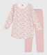 Camicia da notte e leggings bambina in ciniglia con stampa a fiori
