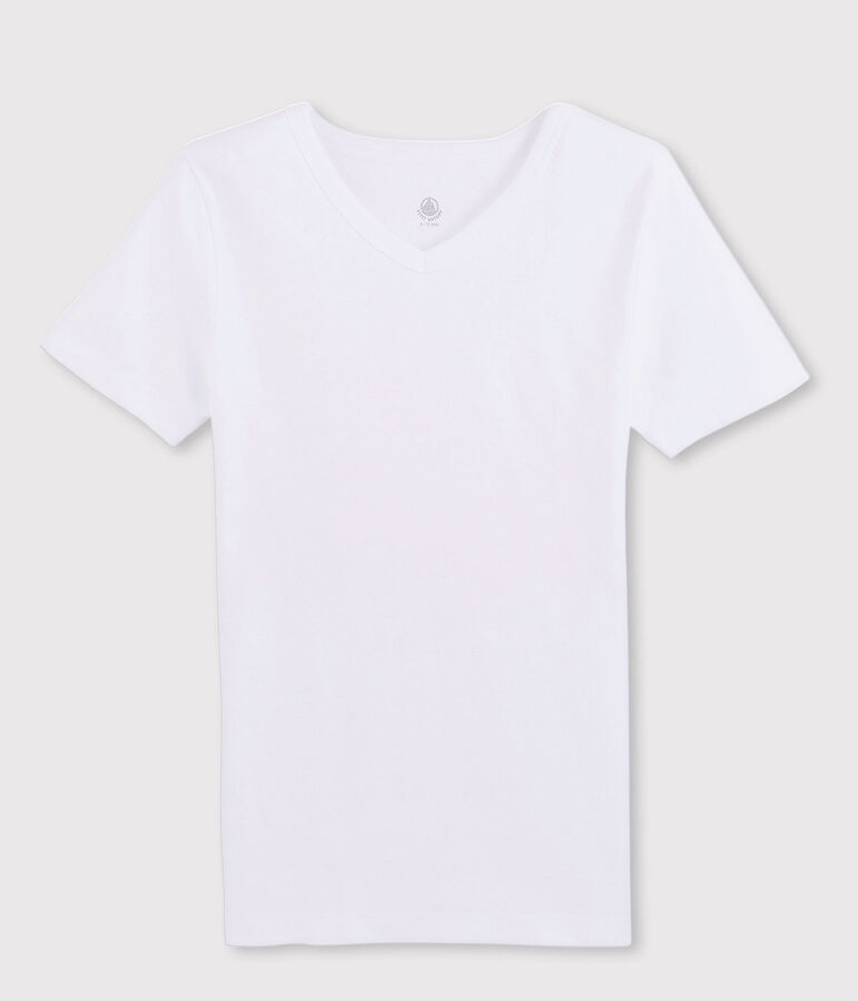 T-shirt maniche corte scollo a V Uomo bianco
