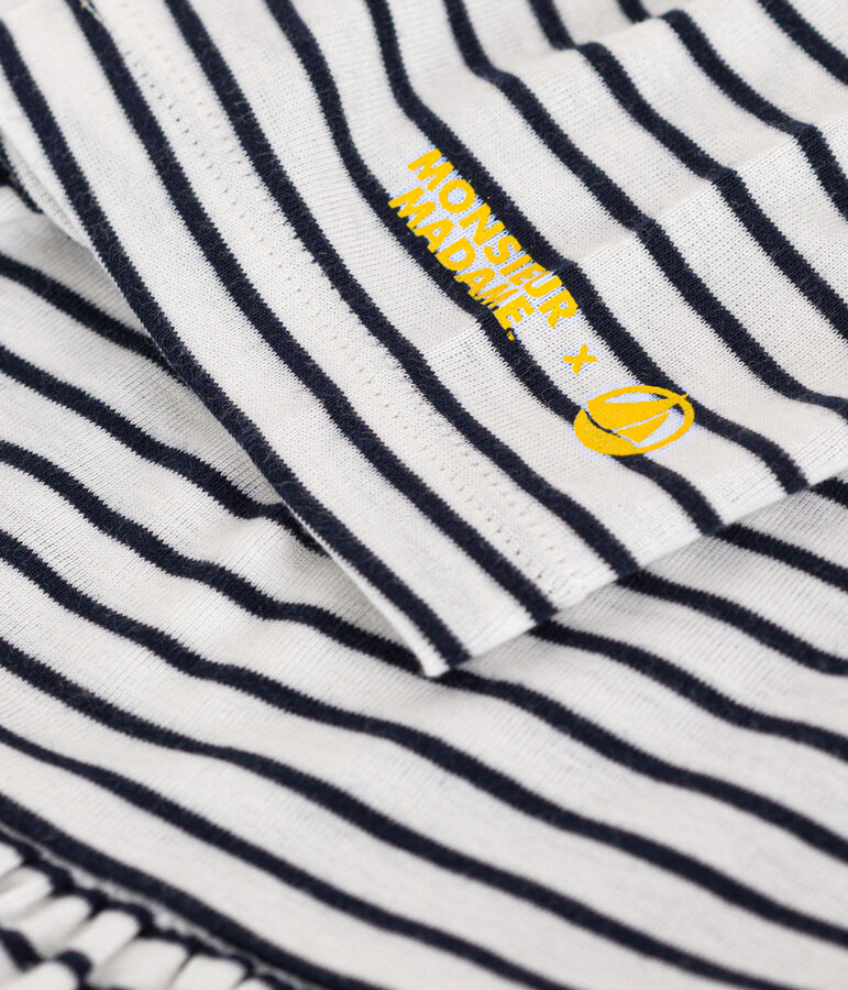 Abito Monsieur Madame in cotone bambina bianco/blu