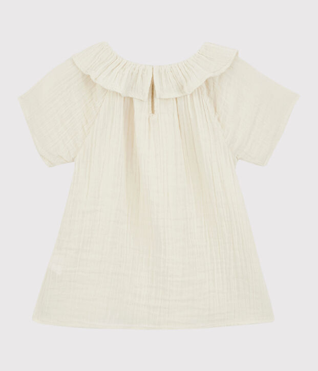 Blusa in garza di cotone bio bambina bianco