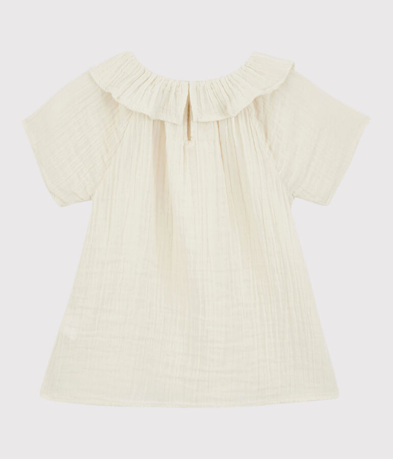 Blusa in garza di cotone bio bambina bianco