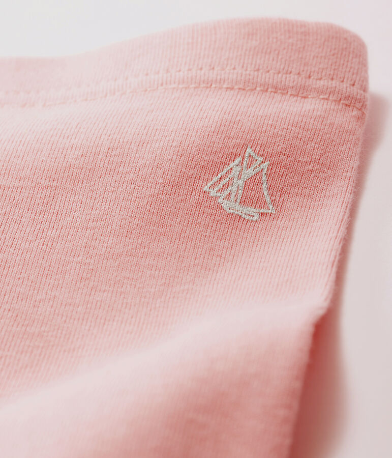 Leggings beb&egrave; femmina a costine 1x1 in tinta unita rosa CHEEK