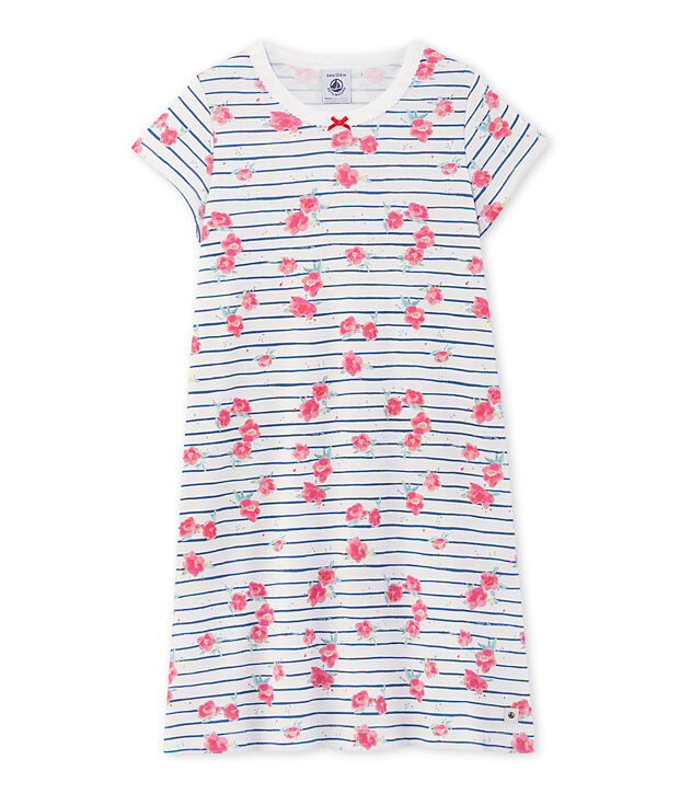 Camicia da notte per bambina stampata bianco/blu/multicolore