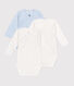 Set da 3 body incrociati a maniche lunghe in cotone stampato neonato