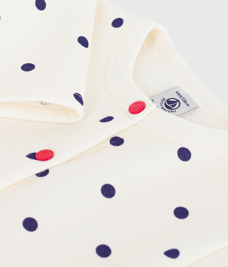 Cardigan in cotone con stampa a pois bambina blu/blu