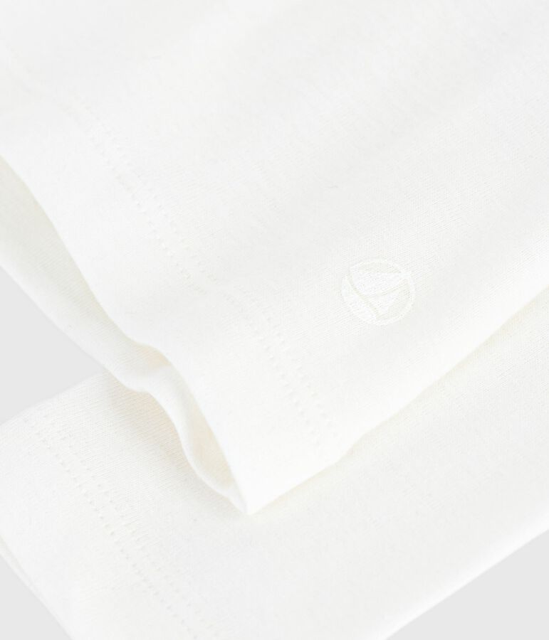 T-shirt a maniche lunghe in cotone tinta unita bambino bianco