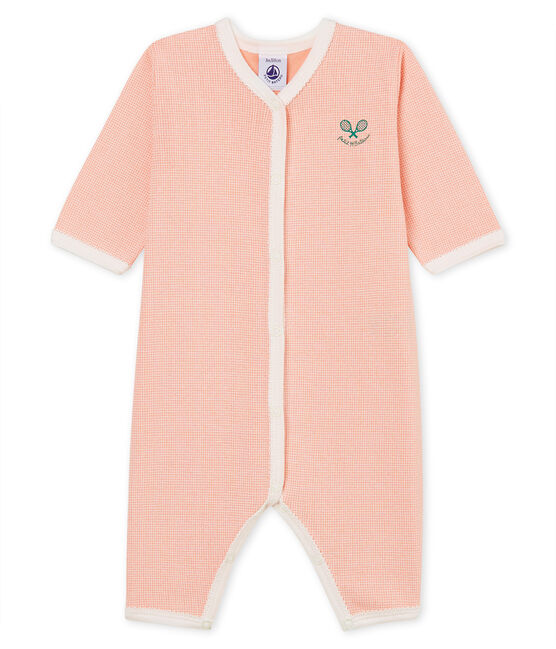 Tutina pigiama bambina a costine rosa ROSAKO/bianco MARSHMALLOW