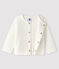 Cardigan bebè femmina in tubique bianco MARSHMALLOW