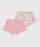 Set di shorty lunghi in cotone a fiori bambina multicolore