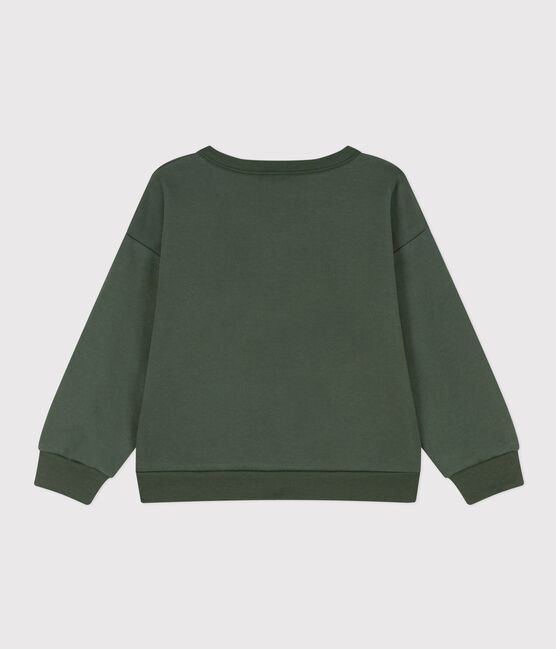 Felpa in molleton stampato bambino unisex verde AVORIAZ