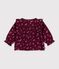 Blusa a maniche lunghe in velluto con stampa a fiori neonata rosso/multicolore