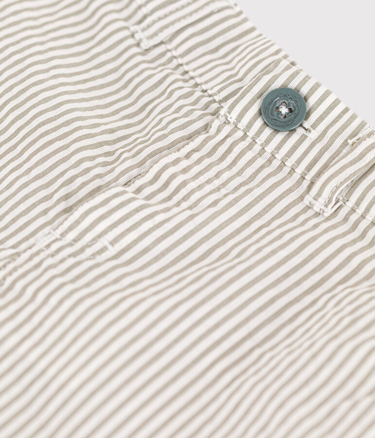 Shorts beb&egrave; in seersucker verde/bianco