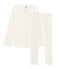 Pigiama a stelle bambina a costine bianco MARSHMALLOW/giallo OR