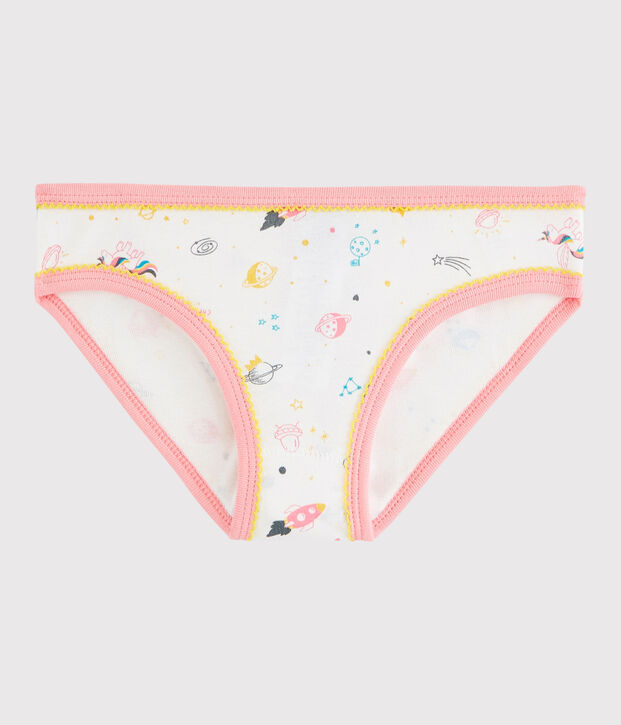 La mutandina in cotone per bambina bianco/rosa/multicolore