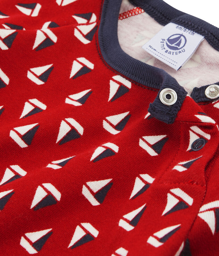 T-shirt fantasia beb&egrave; maschio beige COQUILLE/rosso TERKUIT/ MULTICO