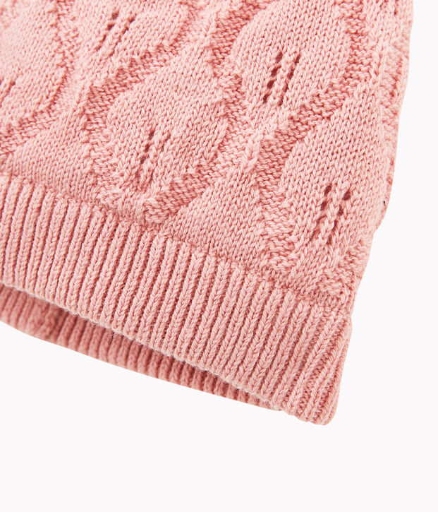Cappellino in lana e cotone per beb&egrave;. rosa