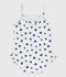 Costume da bagno intero con stampa a cuori e volant neonata bianco/blu
