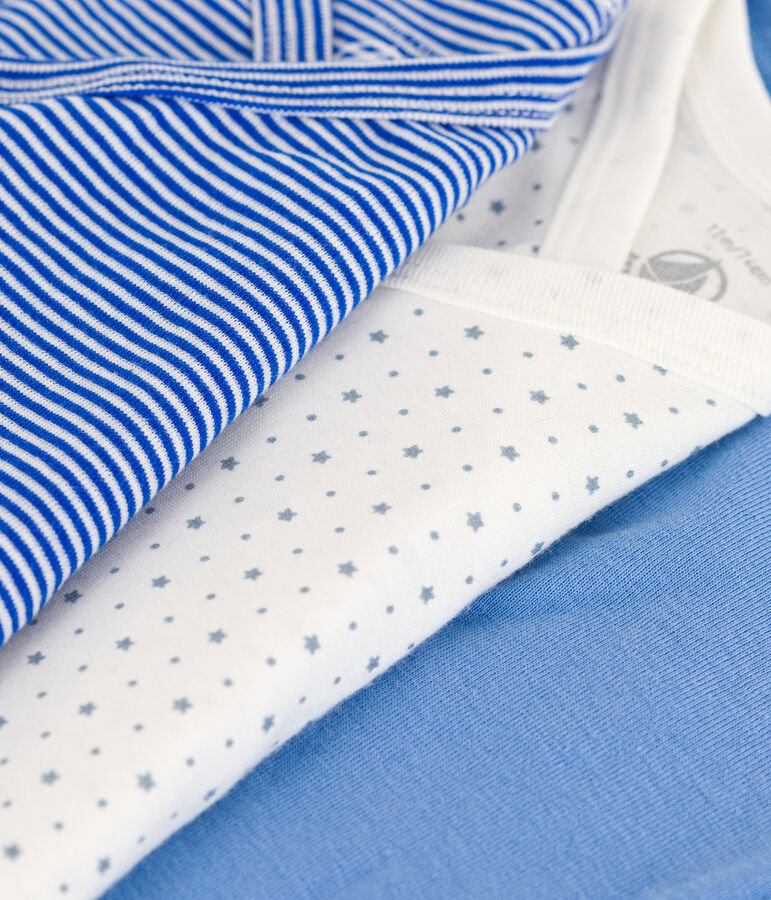 Confezione da 3 body incrociati a maniche lunghe fantasia in cotone multicolore