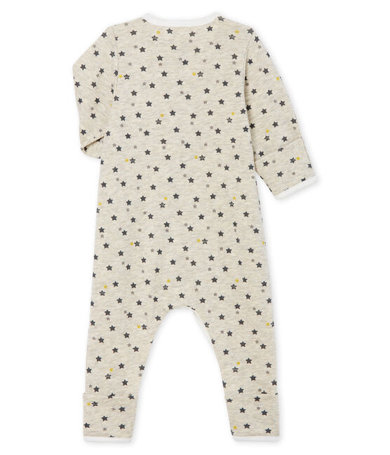 Tutina lunga da bebè in lana e cotone beige MONTELIMAR/bianco MULTICO