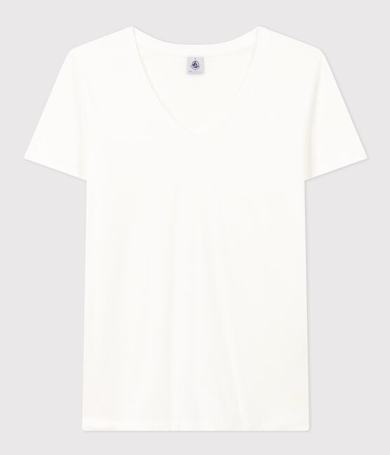 T-shirt LE DROIT scollo a V in cotone Donna bianco ECUME