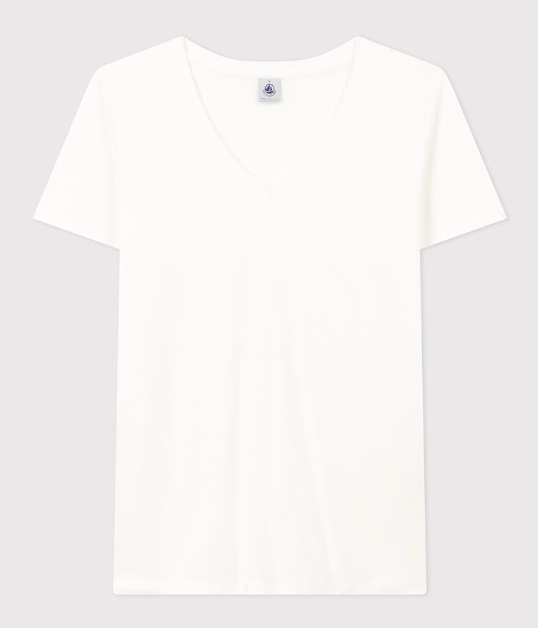 T-shirt LE DROIT scollo a V in cotone Donna bianco