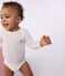 Body a maniche lunghe in lana e cotone neonato ECRU 08163