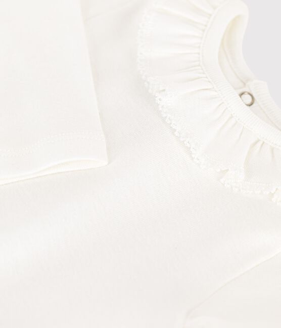 Body in cotone a manica lunga con colletto bianco MARSHMALLOW
