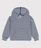 Felpa a righe con cappuccio bambino blu MEDIEVAL/bianco MARSHMALLOW