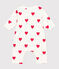 Tutina lunga in cotone imbottito bebè bianco MARSHMALLOW/rosso TERKUIT