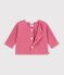 Cardigan in maglia di cotone a punto legaccio tinta unita neonato rosa