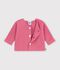 Cardigan in maglia di cotone a punto legaccio tinta unita neonato rosa