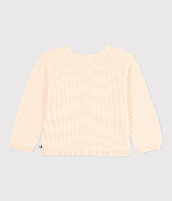 Cardigan in cotone bambina ecru AVALANCHE