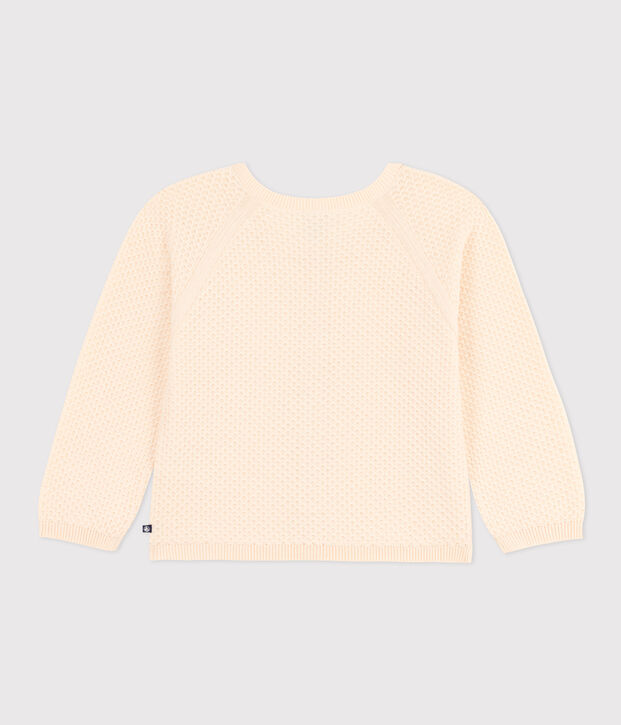 Cardigan in cotone bambina ecru