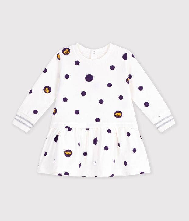 Abito a maniche lunghe da beb&egrave; femmina bianco/multicolore