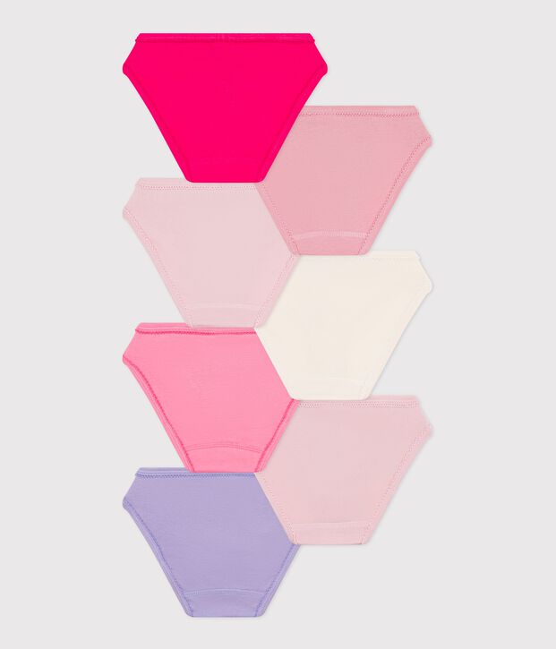 Set di slip in cotone a tinta unita bambina multicolore