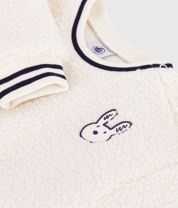 Felpa in sherpa tinta unita neonato MILK