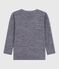 T-shirt a maniche lunghe in misto lana e cotone a righe bambino blu SOIR/ MARSHMALLOW