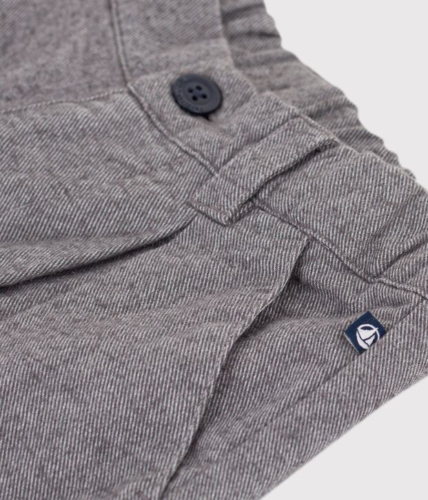 Pantaloni con pinces in flanella di cotone bambino grigio