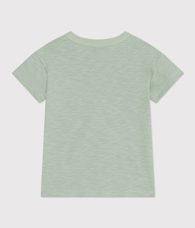 T-shirt bambino in jersey fiammato verde