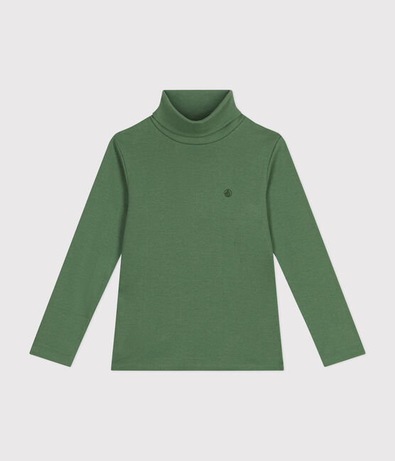 Dolcevita in cotone bambina/bambino verde PALMERAIE