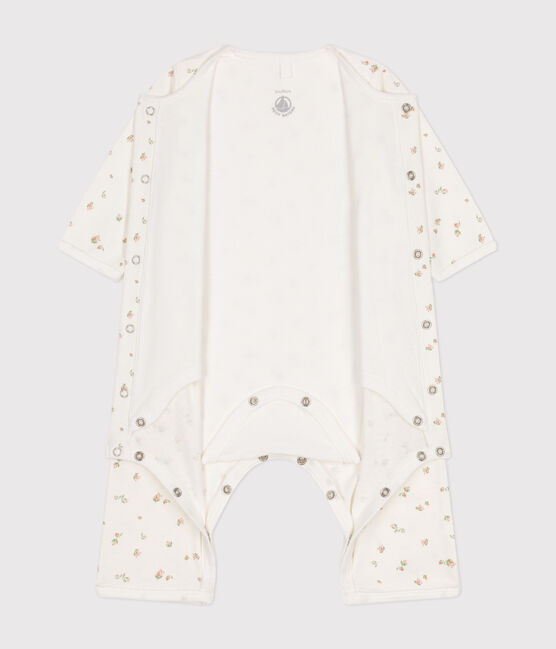 Bodyjama senza piedini in cotone neonato bianco MARSHMALLOW/bianco MULTICO